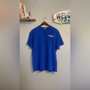 Blue New Amsterdam Vodka Promotional T-Shirt (Size Large)